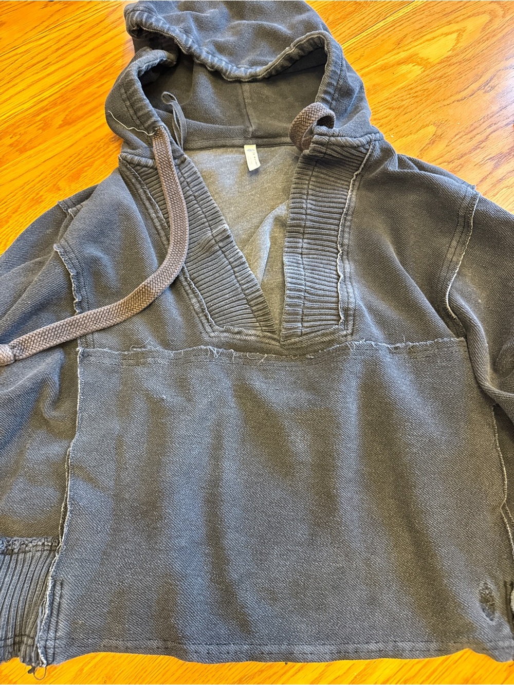 Free People Movement Black Oversized Crop Hoodie size small